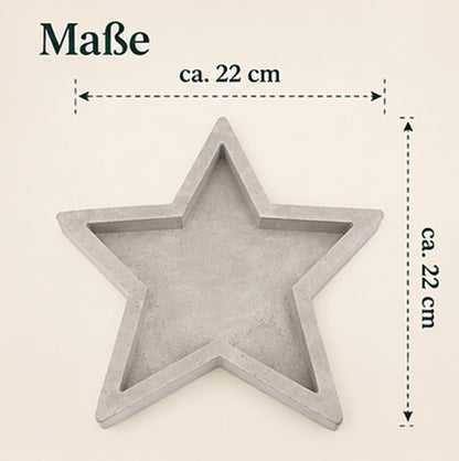 Gießform Stern Schale 22 cm | Flexible Sternform aus PE/LDPE | Für Beton, Gießmasse, Wachs, Seife & Schokolade | Lebensmittelecht | Kreativform zum Gießen