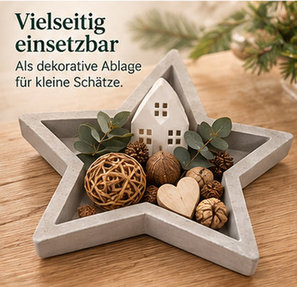 Gießform Stern Schale 22 cm | Flexible Sternform aus PE/LDPE | Für Beton, Gießmasse, Wachs, Seife & Schokolade | Lebensmittelecht | Kreativform zum Gießen