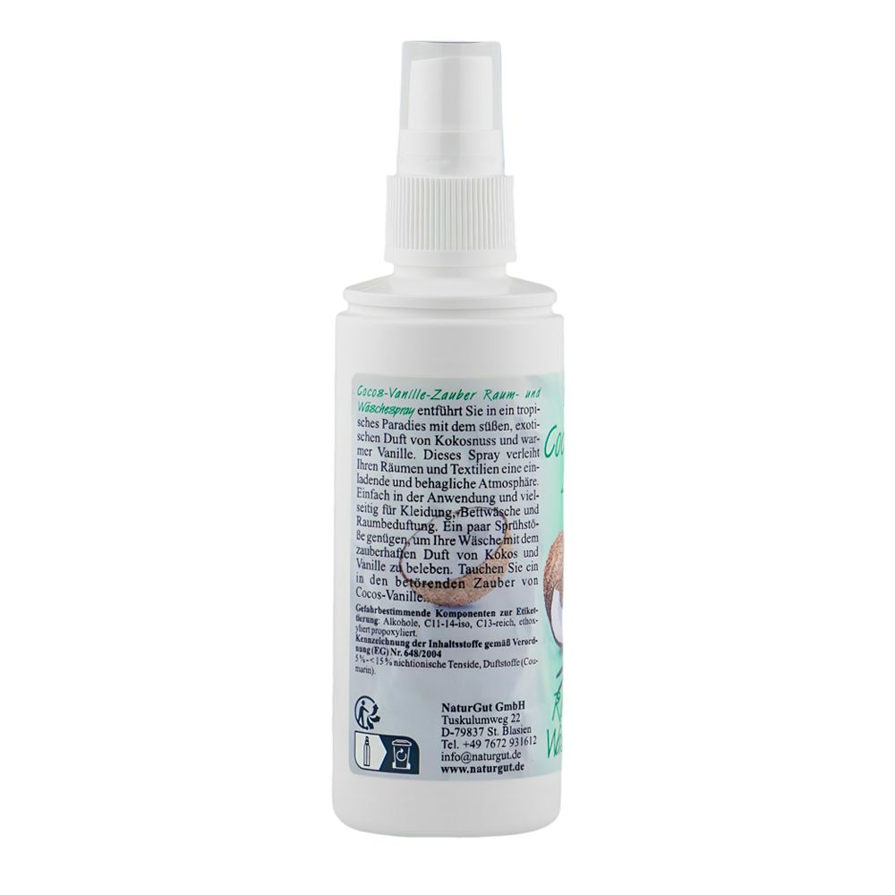 Raum-Wäschespray Cocos-Vanille Zauber 100ml - Ihr exotisches Raumduft-Duftspray