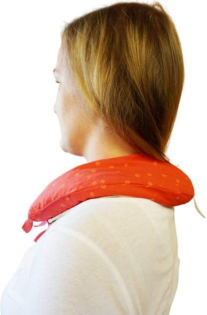 Kirschkern Nackenhörnchen uni rot ca. 37x33 cm Kirschkernkissen Wärmekissen