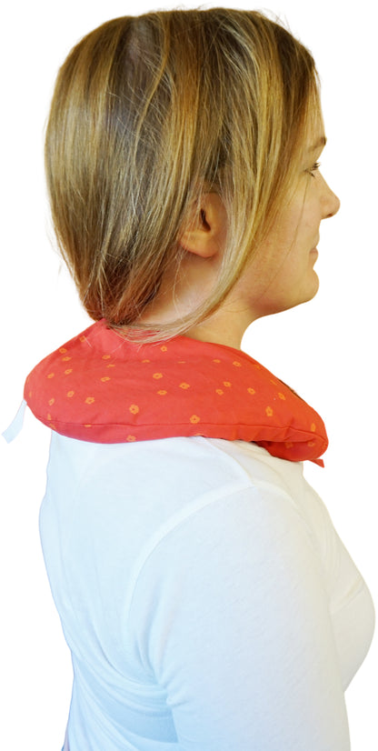 Kirschkern Nackenhörnchen uni rot ca. 37x33 cm Kirschkernkissen Wärmekissen