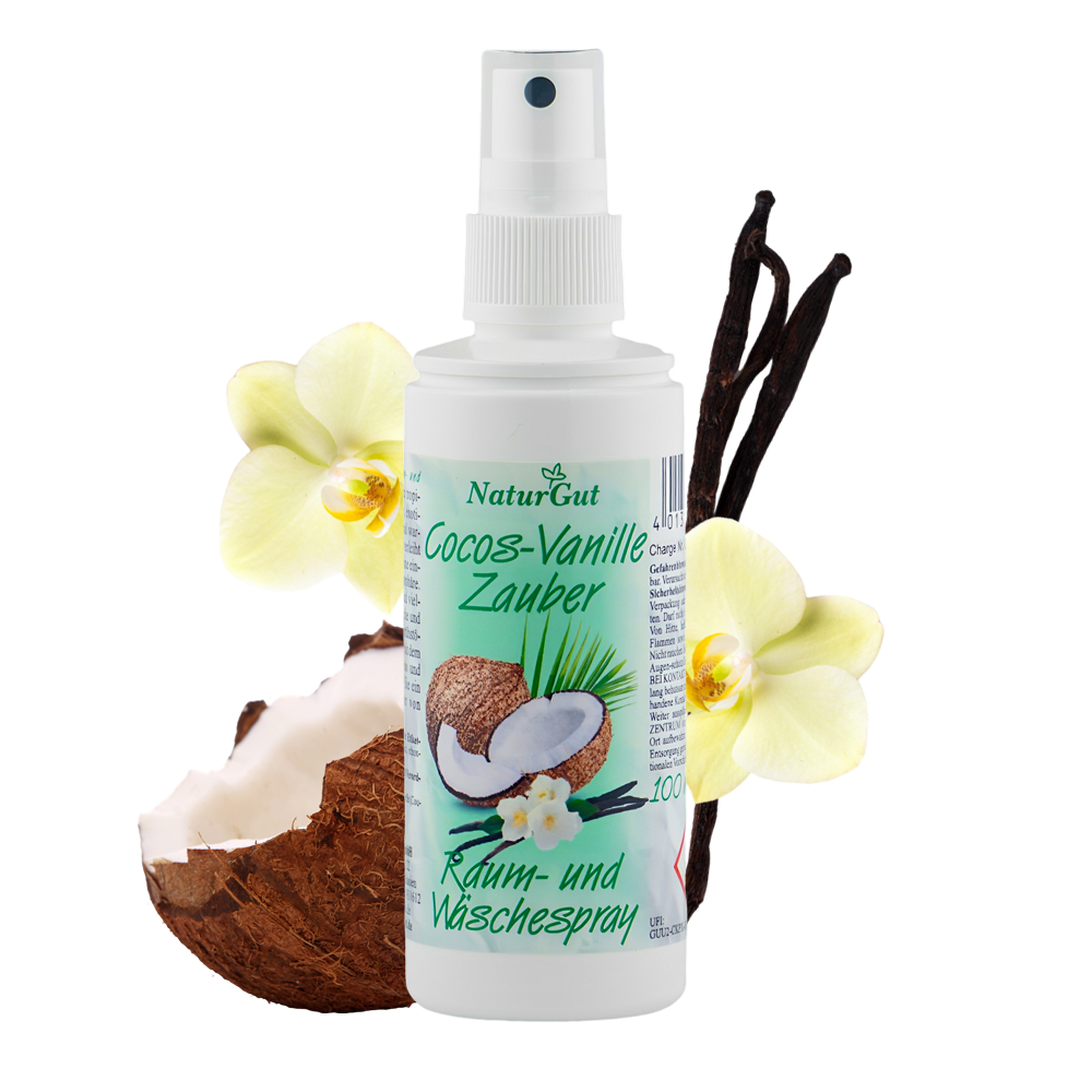 Raum-Wäschespray Cocos-Vanille Zauber 100ml - Ihr exotisches Raumduft-Duftspray