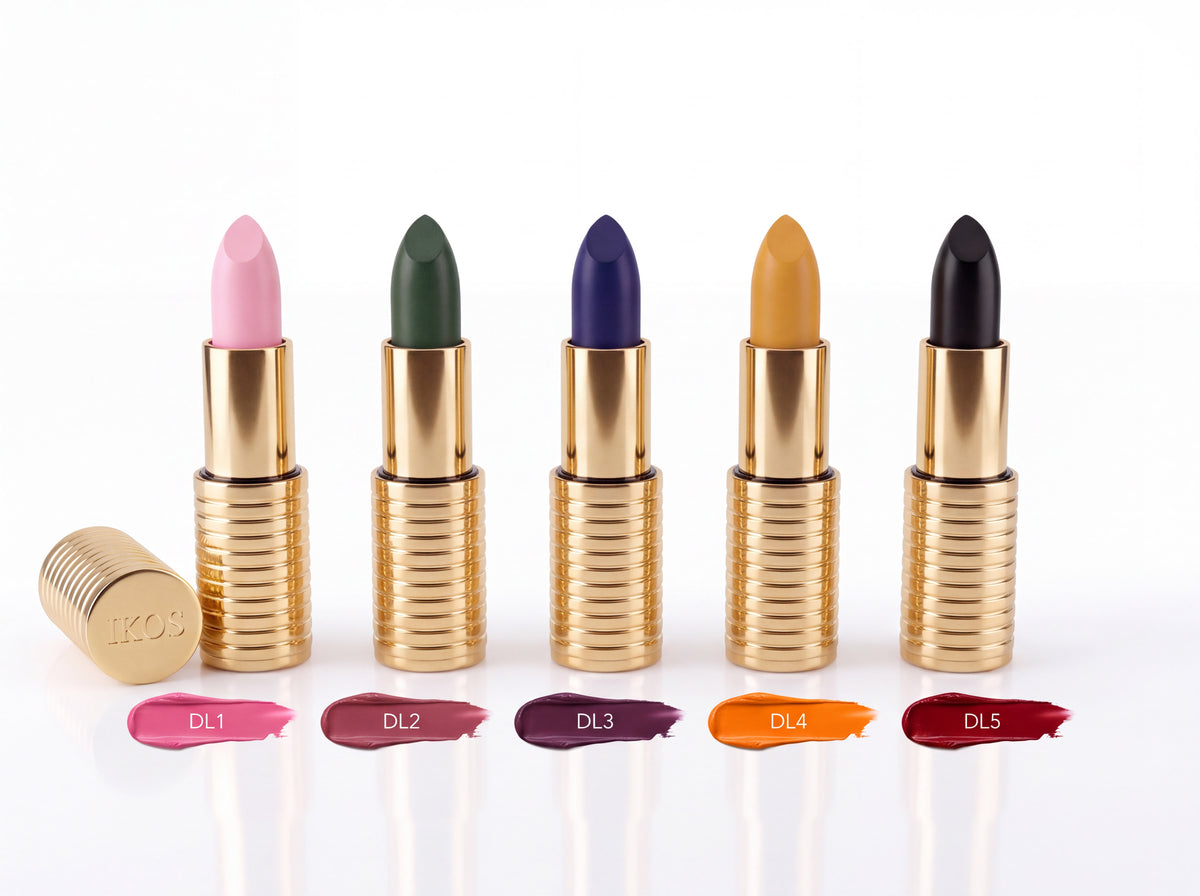 IKOS DL3 Magic Lipstick Aubergine (blau) ändert die Farbe Kussecht