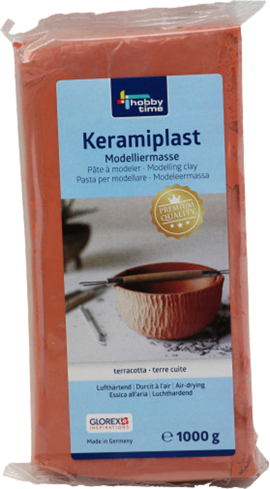 Keramiplast Modelliermasse terracotta 1kg - Umweltfreundliche, tonartige Modelliermasse für kreatives Gestalten