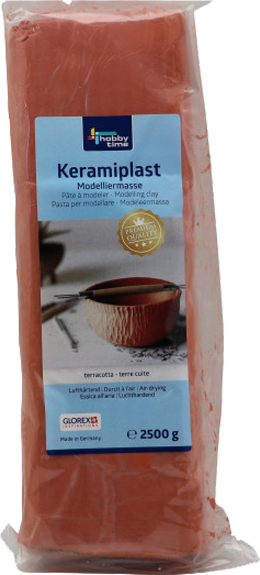 Keramiplast Modelliermasse terracotta 2,5 kg - Umweltfreundliche, tonartige Modelliermasse für kreatives Gestalten