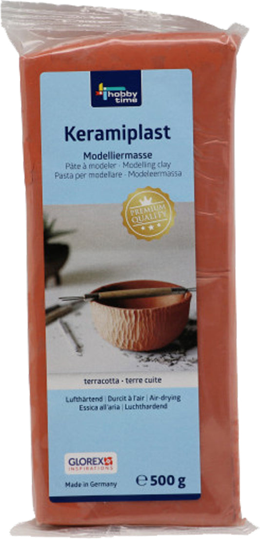 Keramiplast Modelliermasse terracotta 500g - Umweltfreundliche, tonartige Modelliermasse für kreatives Gestalten