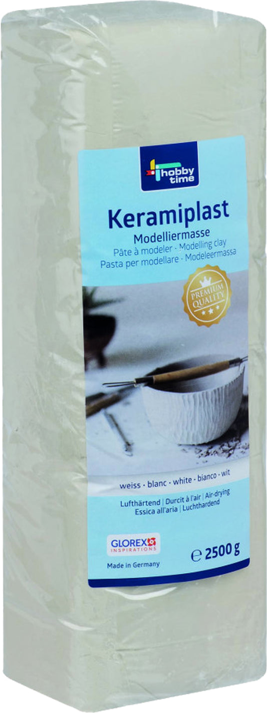 Keramiplast Modelliermasse weiß 2,5 kg - Umweltfreundliche, tonartige Modelliermasse für kreatives Gestalten