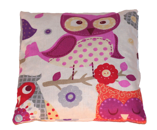 Sac de noyaux de cerise hibou pour enfants env. 17x16cm oreiller chauffant en noyaux de cerise