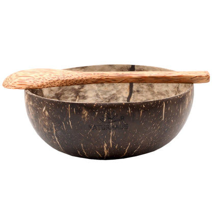 Kokosnuss Schalen-Set (2 Schalen + 2 Löffel) – Handgemachte Kokosnussschalen – Nachhaltige Müslischalen & Smoothie Bowls