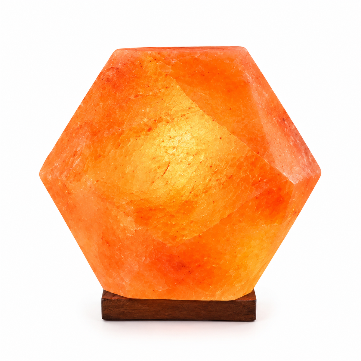 Kristallsalzlampe in Diamantform aus naturbelassenem Himalaya-Salzkristall, 3–4 kg
