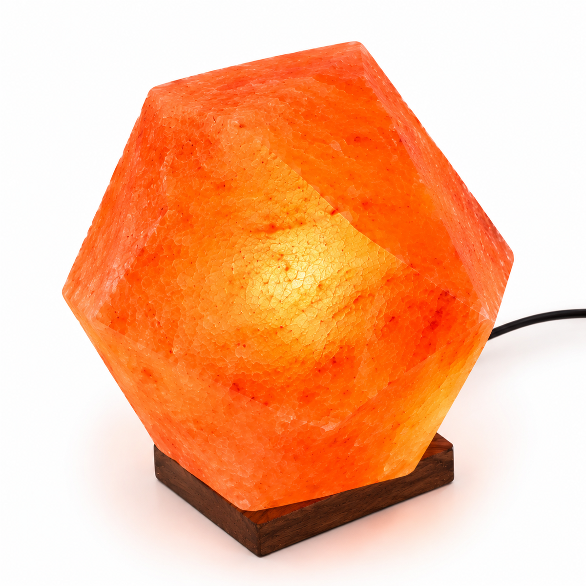 Kristallsalzlampe in Diamantform aus naturbelassenem Himalaya-Salzkristall, 3–4 kg