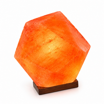 Kristallsalzlampe in Diamantform aus naturbelassenem Himalaya-Salzkristall, 3–4 kg