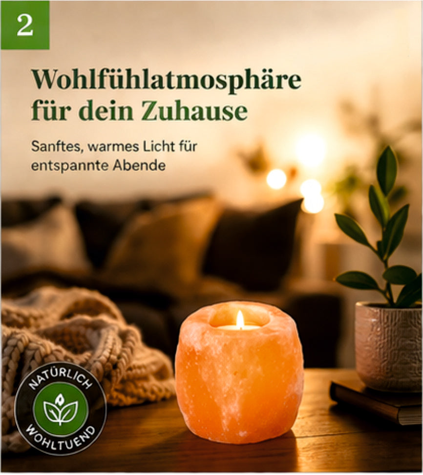 4Stk.Kristallsalz Teelichthalter handgeschlagene Unikate ca.700-1000g