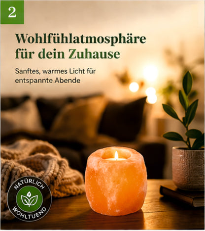 4Stk.Kristallsalz Teelichthalter handgeschlagene Unikate ca.700-1000g