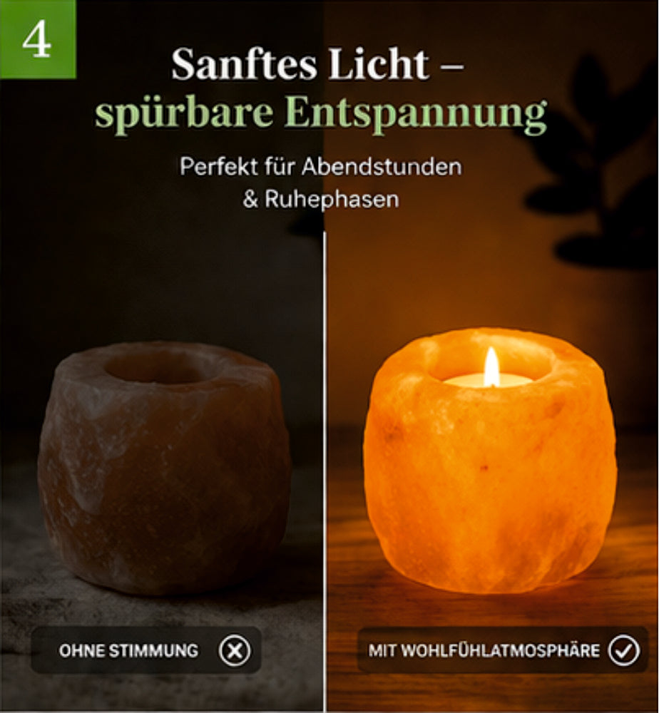 4Stk.Kristallsalz Teelichthalter handgeschlagene Unikate ca.700-1000g