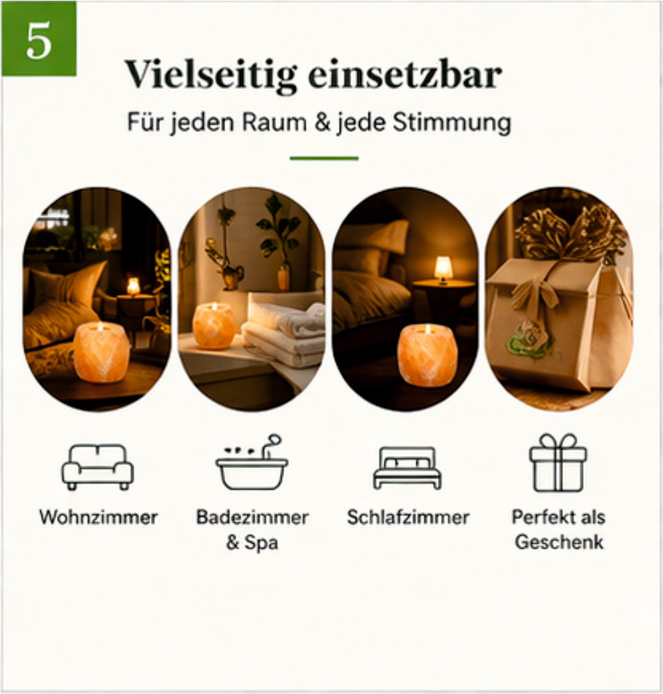 4Stk.Kristallsalz Teelichthalter handgeschlagene Unikate ca.700-1000g