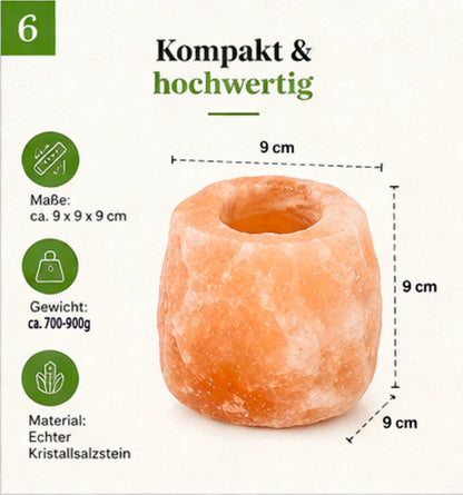 4Stk.Kristallsalz Teelichthalter handgeschlagene Unikate ca.700-1000g