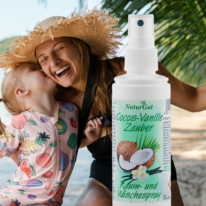 Raum-Wäschespray Cocos-Vanille Zauber 100ml - Ihr exotisches Raumduft-Duftspray