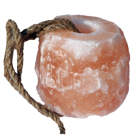 Crystal Salt Lick Stone Hemp Rope Salt Stone Chunks Lick Salt from Punjab/Pakistan