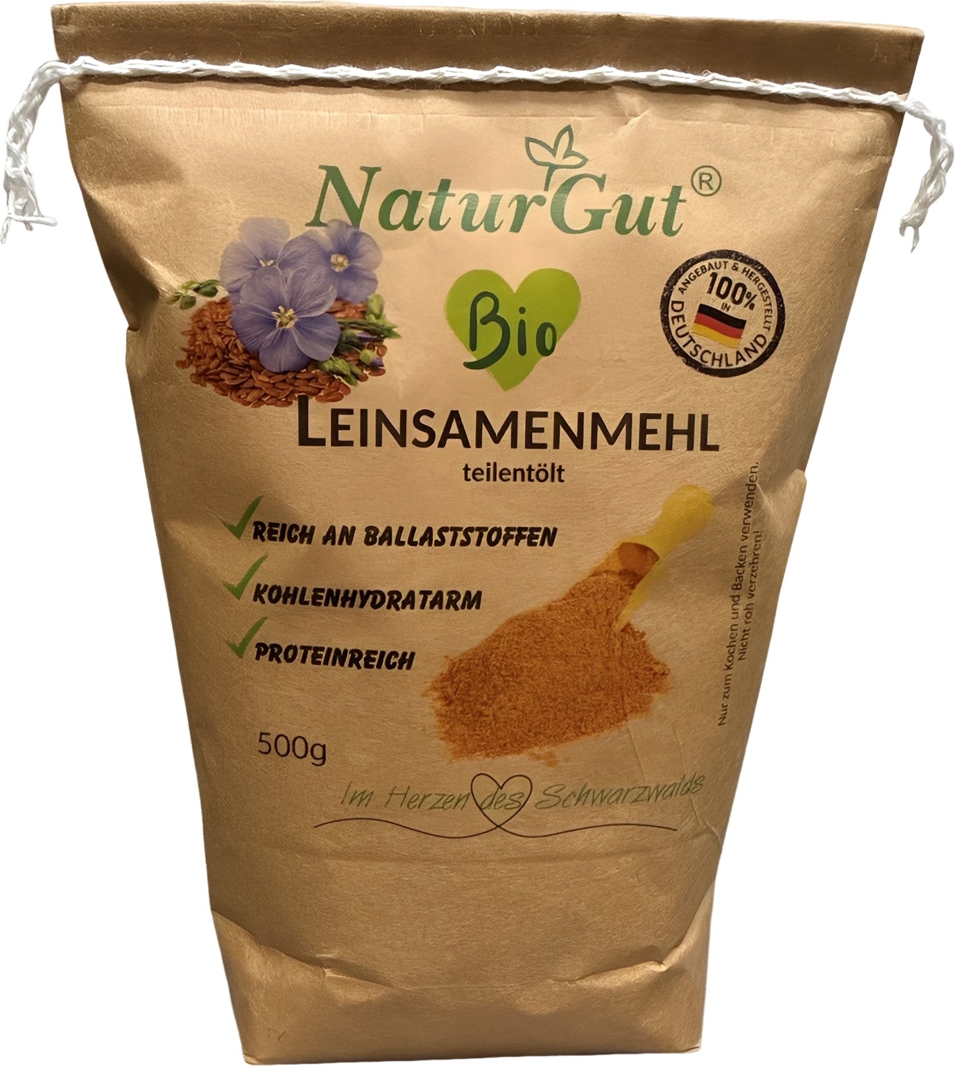 Bio Leinsamenmehl teilentölt 500 g – ballaststoffreich, kohlenhydratarm, proteinreich