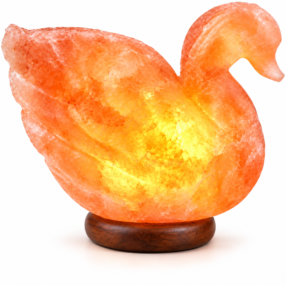 Kristallsalzlampe in Entenform aus natürlichem Salzkristall, 1–2 kg