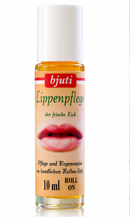 Lippenpflege Roll-On 10 ml | Lippenöl mit Bio-Nachtkerzenöl, Jojobaöl, Mandelöl & Vitamin E | Mit Sanddorn- und Pfefferminzöl | Ohne Alkohol & Farbstoffe