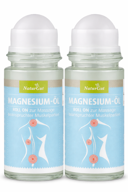 Magnesium-Öl Roll On 2x50 ml – Konzentrat Magnesiumchlorid-Lösung zur äußerlichen Anwendung – Entspannung, Regeneration & Muskelpflege