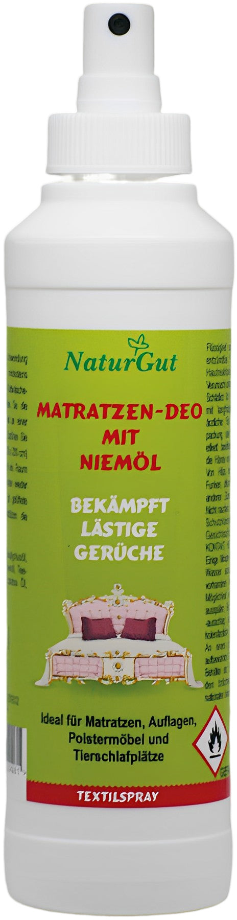 Spray déodorant pour matelas à l'huile de neem 250 ml pour lutter contre les odeurs gênantes