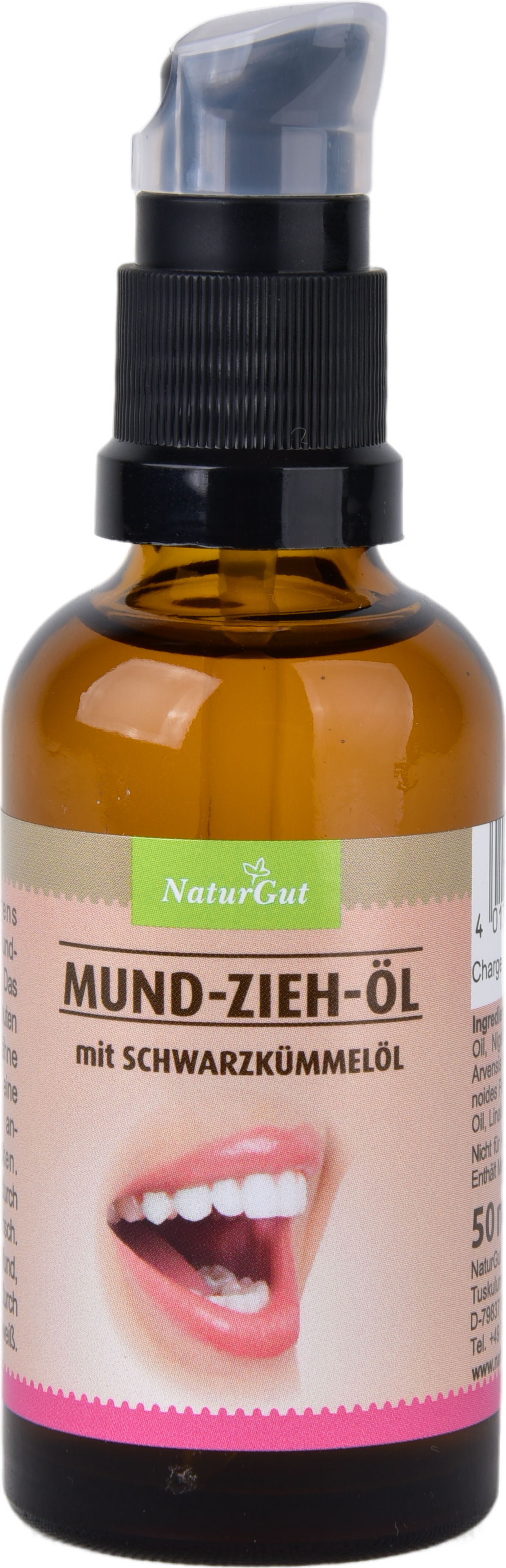 Mund-Zieh-Öl 100 ml mit Schwarzkümmelöl, Sanddorn- & Pfefferminzöl  tägliche Reinigung frischer Atem