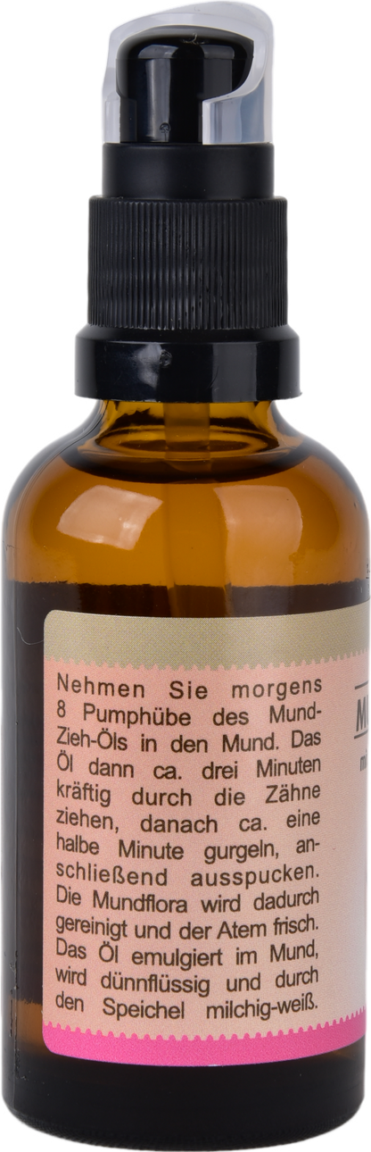 Mund-Zieh-Öl 100 ml mit Schwarzkümmelöl, Sanddorn- & Pfefferminzöl  tägliche Reinigung frischer Atem