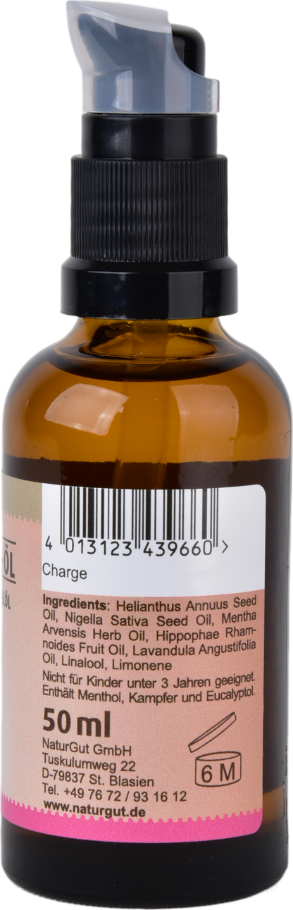 Mund-Zieh-Öl 100 ml mit Schwarzkümmelöl, Sanddorn- & Pfefferminzöl  tägliche Reinigung frischer Atem