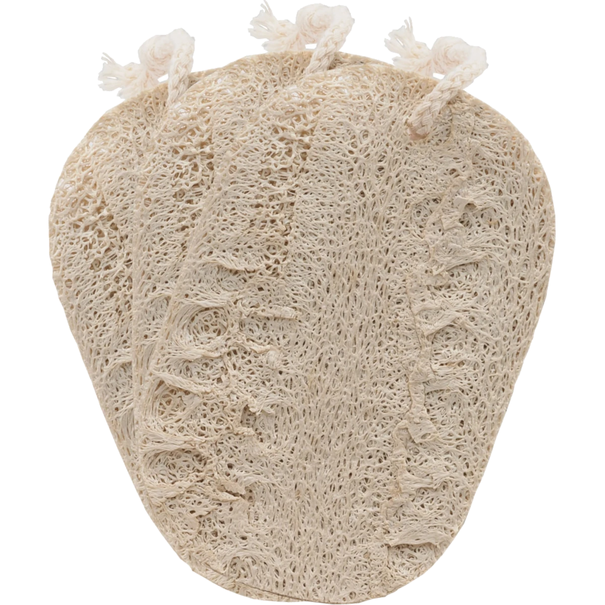 3 x Loofah Sponge with Cord – Natural Exfoliating & Dish Sponge