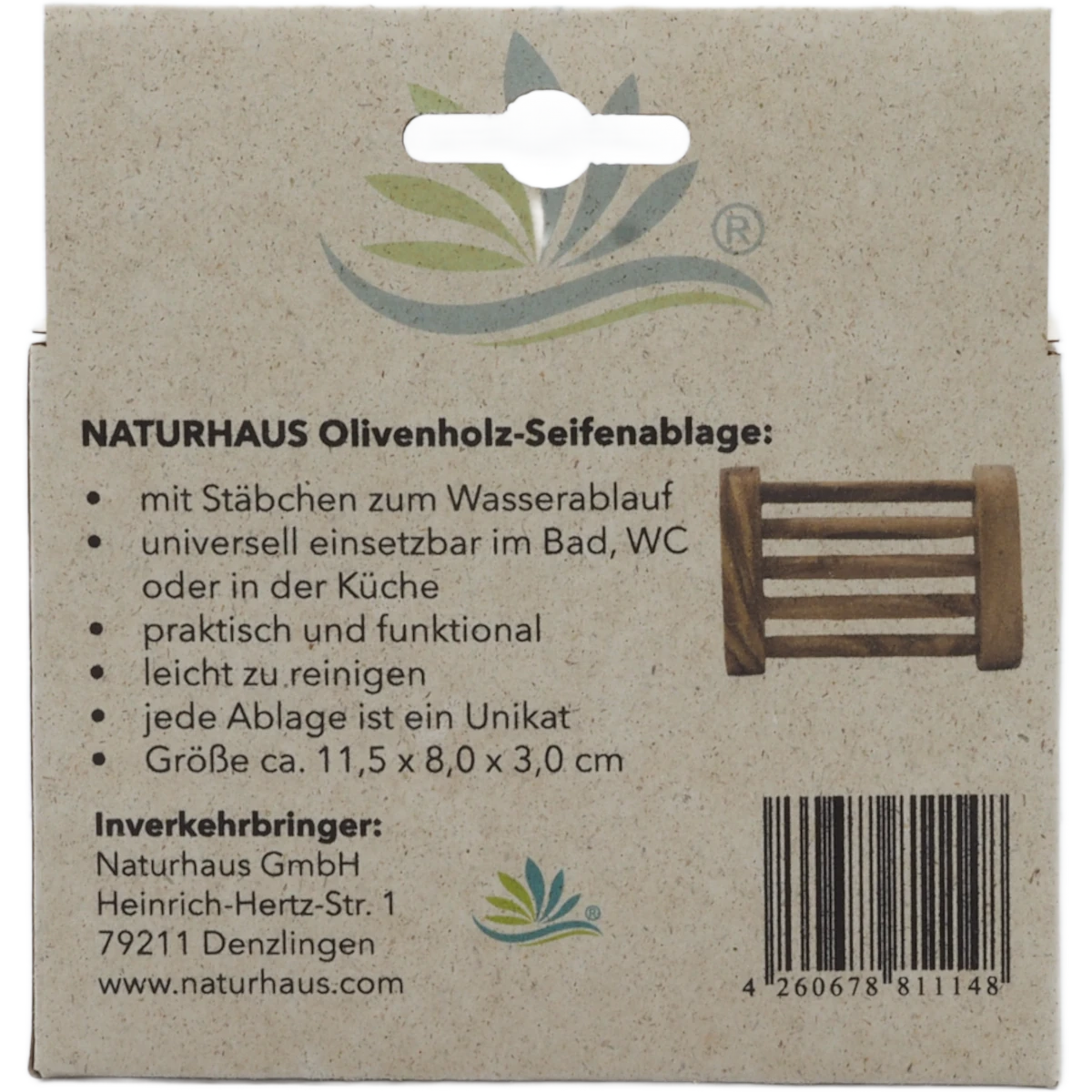 Seifenablage aus Olivenholz – Handgefertigte Seifenschale mit Ablauf – Nachhaltiger Seifenhalter