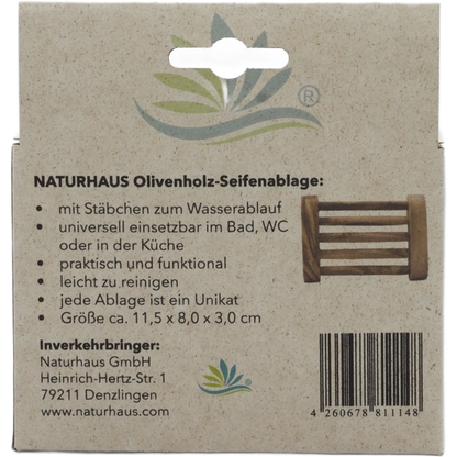 Seifenablage aus Olivenholz – Handgefertigte Seifenschale mit Ablauf – Nachhaltiger Seifenhalter