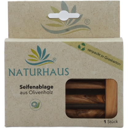 Seifenablage aus Olivenholz – Handgefertigte Seifenschale mit Ablauf – Nachhaltiger Seifenhalter