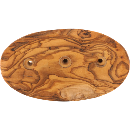Olive Wood Soap Dish with Drain – Handcrafted Wooden Soap Holder – Sustainable Soap Holder