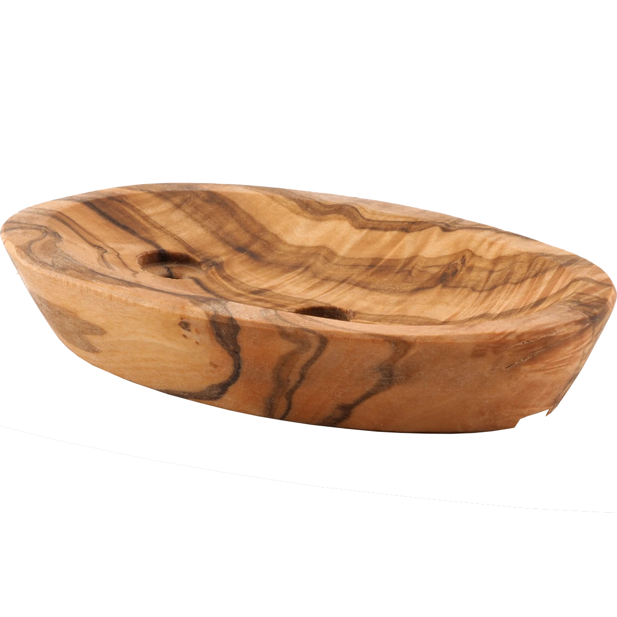 Olive Wood Soap Dish with Drain – Handcrafted Wooden Soap Holder – Sustainable Soap Holder