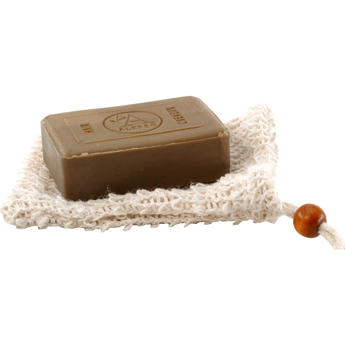 Seifensäckchen aus Baumwolle & Sisal mit Kordelzug und Holzperle – Nachhaltiger Seifenbeutel für feste Seife – Peeling & Aufbewahrung