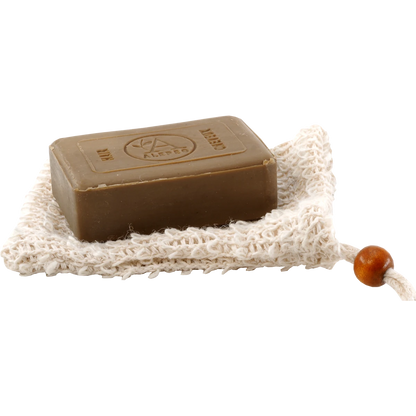 Seifensäckchen aus Baumwolle & Sisal mit Kordelzug und Holzperle – Nachhaltiger Seifenbeutel für feste Seife – Peeling & Aufbewahrung