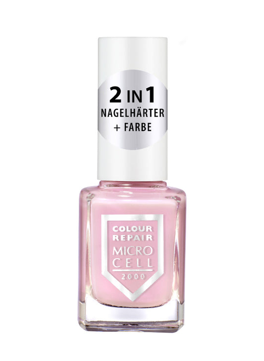 MICRO CELL Charming Rose Colour Repair – 2-in-1 Nail Hardener & Color Polish | Care, Repair & Color | 11 ml
