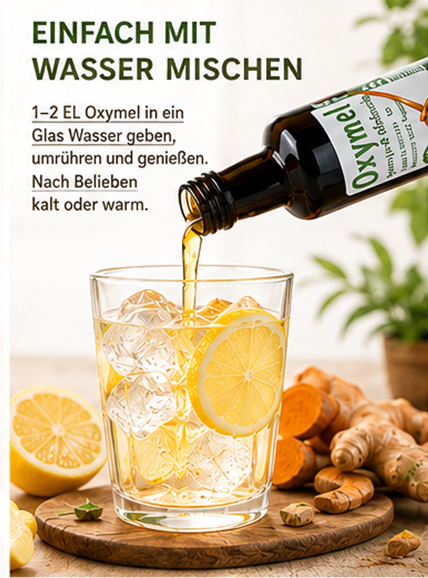 Oxymel biologique curcuma et gingembre 250 ml additif pour boisson au miel et vinaigre de cidre de pomme miel aigre