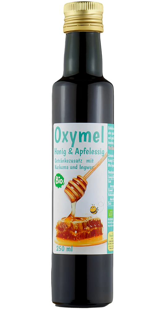 Bio Oxymel Kurkuma und Ingwer 100 ml Getränkezusatz mit Honig & Apfelessig Sauerhonig