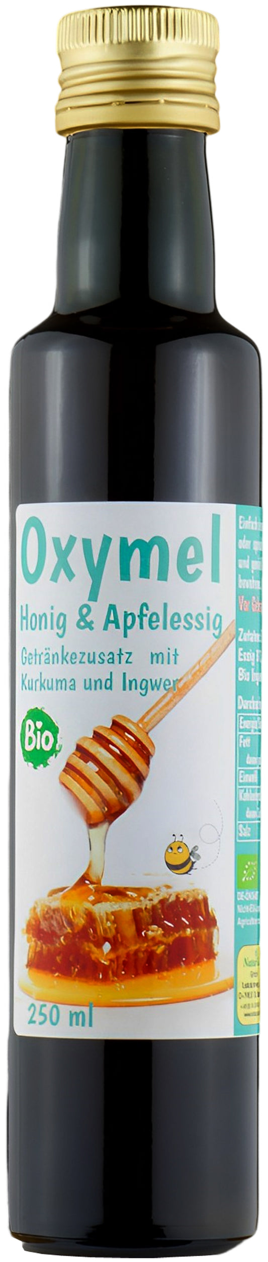 Organic Oxymel Turmeric and Ginger 100 ml Beverage Additive with Honey &amp; Apple Cider Vinegar Sour Honey