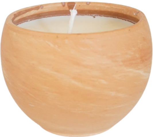 Rapeseed wax candle Sweet sea buckthorn scented candle in terracotta pot Handmade rapeseed candle