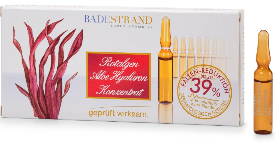 Concentré d'algues rouges à l'aloe vera et à l'acide hyaluronique – Ampoules anti-âge 10 × 2 ml