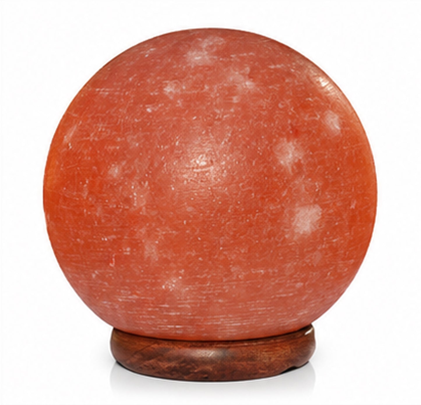 NaturGut Kristallsalz-Lampe Kugel 3–5 kg mit Elektrik & Holzsockel | Runde Himalaya Salzlampe | Handgefertigte Salzkristall-Lampe | Warmes Ambiente Licht für Wohnzimmer, Schlafzimmer, Yoga & Meditation