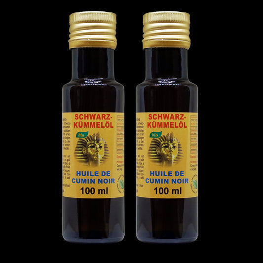 Organic Black Cumin Oil 2x100ml Nigella sativa from Egypt Black Cumin Oil-Cold Pressed