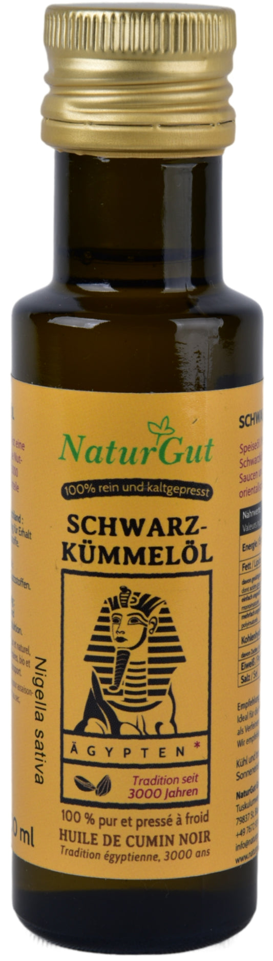 Schwarzkümmelöl 100ml Nigella sativa aus Ägypten Schwarzkümmelöl-konventionell-Kaltgepresst