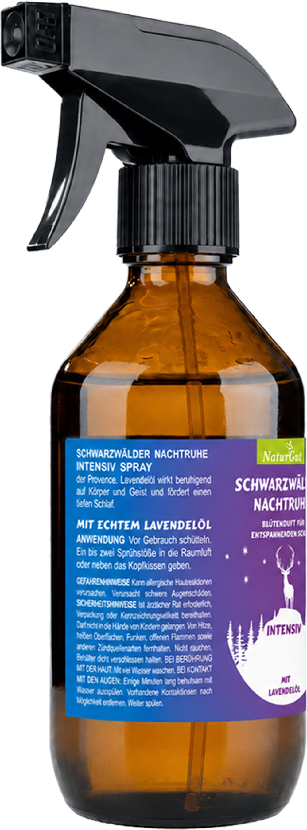 Schwarzwälder Nachtruhe Intensiv Spray 250 ml | Lavendel Raumspray mit echtem Lavendelöl | Duftspray für Schlafzimmer & Abendroutine | Entspannender Lavendelduft