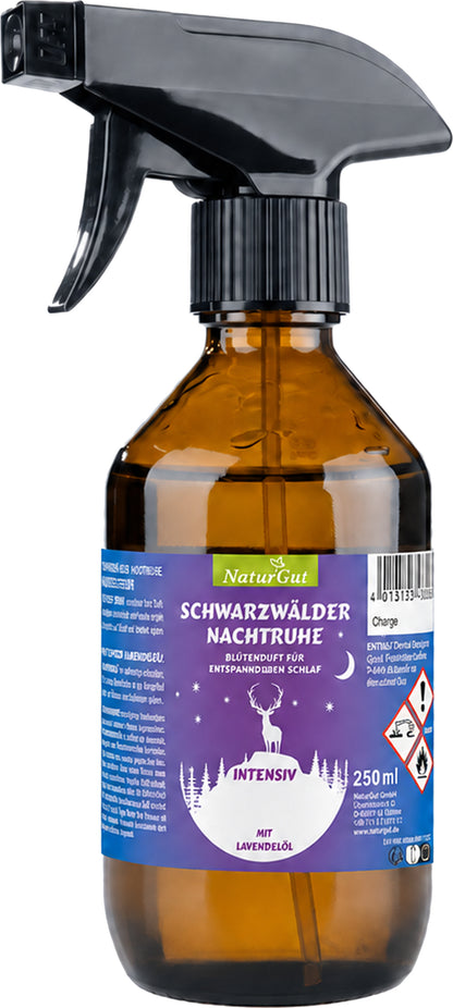 Schwarzwälder Nachtruhe Intensiv Spray 250 ml | Lavendel Raumspray mit echtem Lavendelöl | Duftspray für Schlafzimmer & Abendroutine | Entspannender Lavendelduft